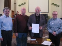Pastor Chris Hezlep & the Ridgewood Church board with their sovereign church charter